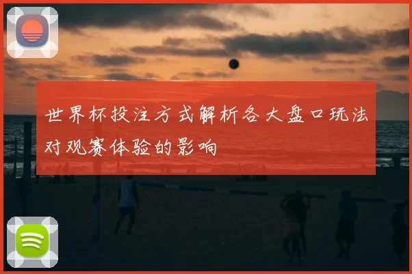 世界杯投注方式解析各大盘口玩法对观赛体验的影响